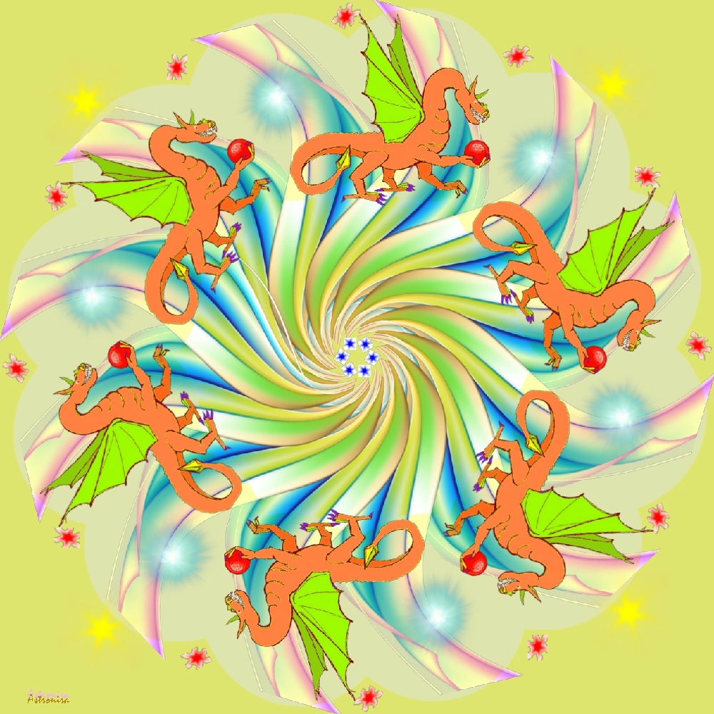 «Mandala with Dragons»